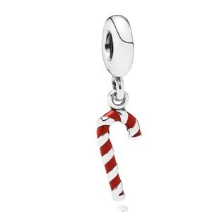 S925 Sterling Silver & Red Candy Cane Charm - NWT